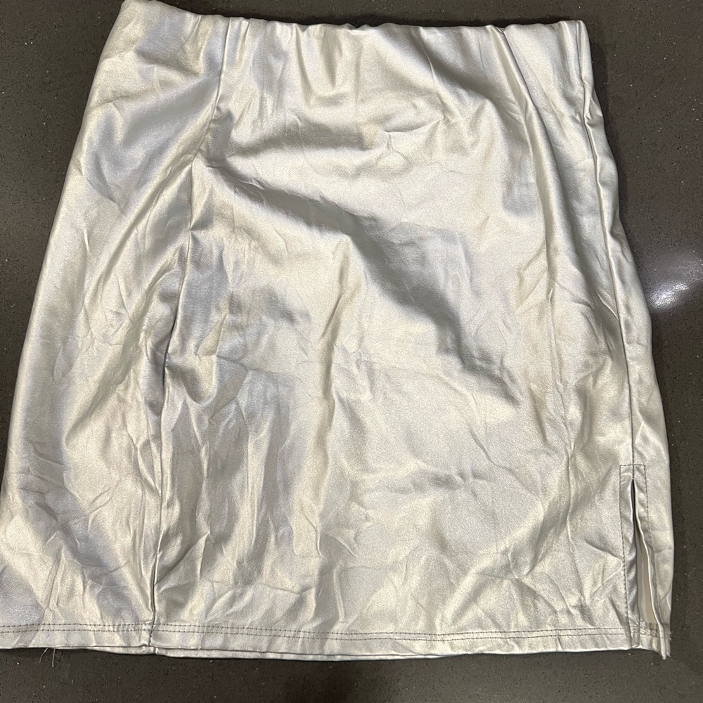 Fashion Nova Silver Mini Skirt